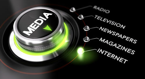 picture of a media button with various media options